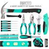 imageAmazon Basics Tool Set With Easy Carrying Round Pouch 104Piece Turquoise 144 x 114 x 3 inchesTurquoise