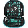 imageAmazon Basics Tool Set With Easy Carrying Round Pouch 104Piece Turquoise 144 x 114 x 3 inchesTurquoise
