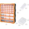 imageAmazon Basics Wall Mount Hardware and Craft Storage Cabinet Drawer Organizer 39 Drawers Black Orange 15 L x 63 W x 186 H inches LxWxH