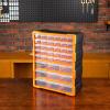 imageAmazon Basics Wall Mount Hardware and Craft Storage Cabinet Drawer Organizer 39 Drawers Black Orange 15 L x 63 W x 186 H inches LxWxH