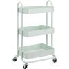 imageAmazon Basics 3Tier Rolling Utility or Kitchen Cart Lockable Wheels Multifunctional Storage WhiteMint Green