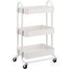 imageAmazon Basics 3Tier Rolling Utility or Kitchen Cart Lockable Wheels Multifunctional Storage WhiteWhite