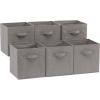 imageAmazon Basics Cube Organizer Storage Bins Handles Collapsible Fabric Pack of 6 105quotx105quotx11quot NavyGray