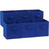 imageAmazon Basics Cube Organizer Storage Bins Handles Collapsible Fabric Pack of 6 105quotx105quotx11quot NavyNavy