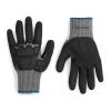 imageAmazon Basics Cut Level A2 Abrasion ANSI Level A4 Impact Protection Gloves with Touch Screen Friendly 15G Sandy Nitrile Palm Pack of 100 Pairs Black Size XXSmallMedium