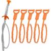 imageAmazon Basics Drain Clog Remover Tool Includes 5 Plastic and 1 Stainless Drain Snakes Effectively Clean Hair and Other Clog for Toilet Kitchen Sink Bathroom Tub 6 Pack