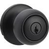 imageAmazon Basics Exterior Door Knob With Lock Coastal Matte BlackMatte Black