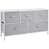 imageAmazon Basics Extra Wide Fabric 5Drawer Storage Organizer Unit for Closet BronzeWhite