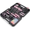 imageAmazon Basics Household Tool Kit With Storage Case 142 Piece Turquoise 1339 x 925 x 295 inchPink