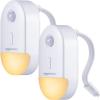 imageAmazon Basics LED Puck Lights Color Changing Battery Operated IR Remote 40 Lumens 2 Pack Wireless Stick on Lights Under Cabinet Lighting Ideal for Closets and More WhiteNight Light