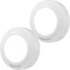 imageAmazon Basics LED Puck Lights Color Changing Battery Operated IR Remote 40 Lumens 2 Pack Wireless Stick on Lights Under Cabinet Lighting Ideal for Closets and More WhitePuck Light