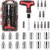 imageAmazon Basics Magnetic Ratcheting Wrench and Electronics Precision Screwdriver Set 73 count Pack of 1 BlackRedSilver27Piece