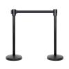 imageAmazon Basics Premium Crowd Control Stanchions with Easy Assembly 65 foot Sturdy Retractable Belts Black Pack of 2