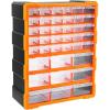imageAmazon Basics Wall Mount Hardware and Craft Storage Cabinet Drawer Organizer 39 Drawers Black Orange 15 L x 63 W x 186 H inches LxWxH