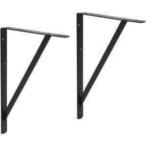 imageAmazon Basics 10 Pack L20 x H 13quot Black Heavy Duty Shelf Brackets with Screws Metal Shelf Brackets Strong Steel20 x 13Inch