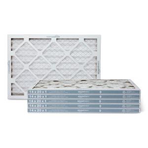 imageAmazon Basics 14x20x1 Air Filter 6 Pack MERV 8 AC Furnace Filters Actual Size 1375quot x 1975quot x 075quot14x20x1