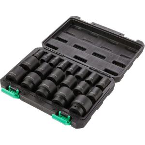 imageAmazon Basics 19Piece 12Inch Drive 6 Point Shallow Impact Socket Set SAE Size With Carrying Case 102quot x 85quot x 24quotPreviously Denali brand102 x 85 x 24 inch
