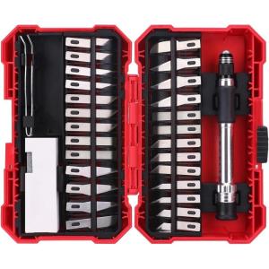 imageAmazon Basics 29Piece Precision Hobby Knife Set Black Silver Red