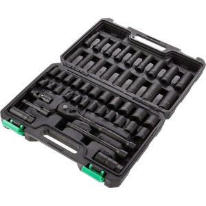 imageAmazon Basics 46Piece 38Inch Drive 6 ampamp 12 Point Shallow Deep Socket Set and 72 Teeth Reversible Ratchet SAEMetric Size With Carrying Case 131 in x 97 in x 3 inPreviously Denali brand131 x 97 x 3 inches