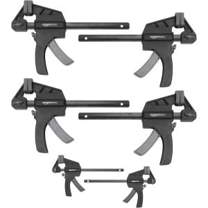 imageAmazon Basics 6Piece Trigger Clamp Set 2 Pack of 4inch 4 Pack of 6inch BlackGrey6Piece