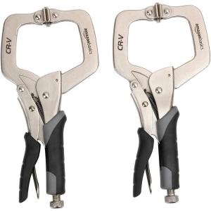 imageAmazon Basics Adjustable Metal Face Clamps for Woodworking Welding or Repairs 11inch Pack of 2 BlackSilver11Inch