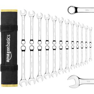 imageAmazon Basics Combination Metric and SAE Wrench Sets Set of 24Stainless Steel