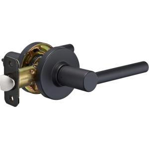 imageAmazon Basics Contemporary Madison Door Lever  Passage  Matte Black 6PackMatte Black
