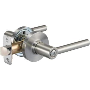 imageAmazon Basics Contemporary Madison Door Lever  Passage  Matte Black 6PackSatin Nickel