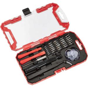 imageAmazon Basics Electronics Screwdriver Set 32Piece Tool Kit for Repair and Maintenance Red32Piece