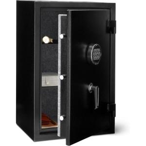 imageAmazon Basics Fire Resistant Security Safe with Programmable Electronic Keypad Secure Valuables and Important Documents 1693quotW x 138quotD x 2598quotH 21 Cubic Feet Black21 Cubic Feet