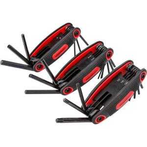 imageAmazon Basics Folding Hex Key Set Metric SAE and Star Sizes 3Pack
