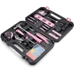 imageAmazon Basics Household Tool Kit With Storage Case 142 Piece Turquoise 1339 x 925 x 295 inchPink