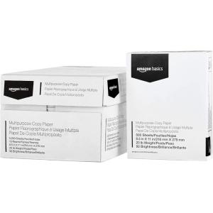 imageAmazon Basics Multipurpose Copy Printer Paper 20 lb 85 x 11 Inches 3 Reams 1500 Sheets 92 Bright White10 Reams  5000 Sheets