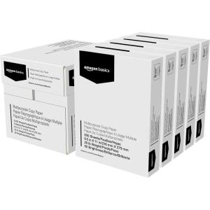 imageAmazon Basics Multipurpose Copy Printer Paper 20 lb 85 x 11 Inches 3 Reams 1500 Sheets 92 Bright White5 Reams  2500 Sheets