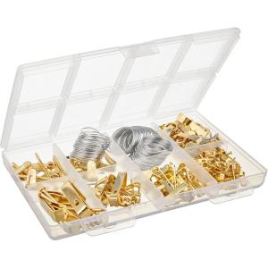 imageAmazon Basics Picture Hanging Hardware Assortment Kit 220 Piece Set Brass