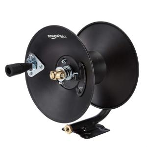 imageAmazon Basics Retractable Air Hose Reel  Fits 38Inch  50Feet Air Compressor Hoses Hoses Excluded Not for WaterPressure Washers 300PSI BlackWithout Hose