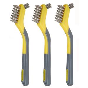 imageAmazon Basics Stainless Steel Mini Brushes Soft Grip 3Pack GreyYellow
