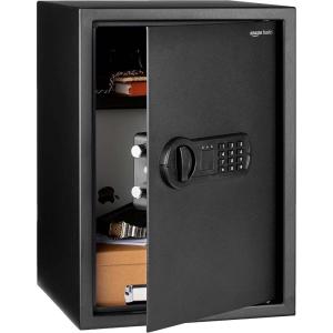 imageAmazon Basics Steel Home Security Electronic Safe with Programmable Keypad Lock for Documents Jewelry Valuables 18 Cubic Feet Black 138quotW x 13quotD x 197quotH18 Cubic Feet