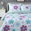 imageAmazon Basics 3 Piece Microfiber Kids Comforter and Pillow Sham Set FullQueen Red SolidBluish Pink