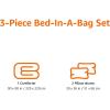 imageAmazon Basics 3 Piece Microfiber Kids Comforter and Pillow Sham Set FullQueen Red SolidBluish Pink