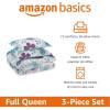 imageAmazon Basics 3 Piece Microfiber Kids Comforter and Pillow Sham Set FullQueen Red SolidBluish Pink