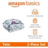 imageAmazon Basics 3 Piece Microfiber Kids Comforter and Pillow Sham Set FullQueen Red SolidBluish Pink