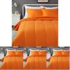imageAmazon Basics 3 Piece Microfiber Kids Comforter and Pillow Sham Set FullQueen Red SolidBright Orange
