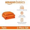 imageAmazon Basics 3 Piece Microfiber Kids Comforter and Pillow Sham Set FullQueen Red SolidBright Orange
