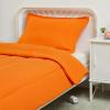 imageAmazon Basics 3 Piece Microfiber Kids Comforter and Pillow Sham Set FullQueen Red SolidBright Orange