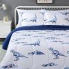 imageAmazon Basics 3 Piece Microfiber Kids Comforter and Pillow Sham Set FullQueen Red SolidDinosaurs
