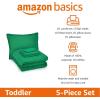 imageAmazon Basics 3 Piece Microfiber Kids Comforter and Pillow Sham Set FullQueen Red SolidGreen