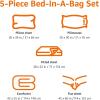 imageAmazon Basics 3 Piece Microfiber Kids Comforter and Pillow Sham Set FullQueen Red SolidGreen