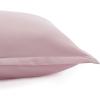 imageAmazon Basics 3 Piece Microfiber Kids Comforter and Pillow Sham Set FullQueen Red SolidLight Pink