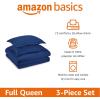 imageAmazon Basics 3 Piece Microfiber Kids Comforter and Pillow Sham Set FullQueen Red SolidNavy